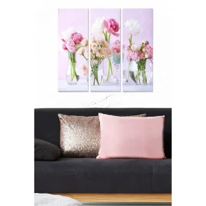 Köp nu Canvastavla Floral 3-pack Flerfärgad 20x50 cm - Inredning