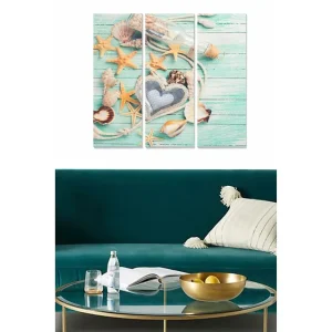 Billigare Canvastavla Floral 3-pack Flerfärgad 20x50 cm - Inredning