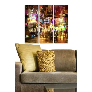 Canvastavla City 3-pack Flerfärgad 20x50 cm - Inredning Säker betalning