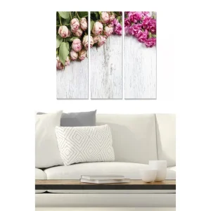 Snabb leverans Canvastavla Floral 3-pack Flerfärgad 20x50 cm - Inredning