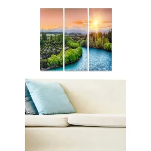 Premium Canvastavla Scenic 3-pack Flerfärgad 20x50 cm - Inredning