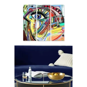 Beställ nu Canvastavla Abstract 3-pack Flerfärgad 20x50 cm - Inredning