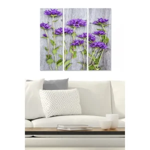 Nyhet Canvastavla Floral 3-pack Flerfärgad 20x50 cm - Inredning