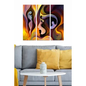 Nedsatt pris Canvastavla Abstract 3-pack Flerfärgad 20x50 cm - Inredning