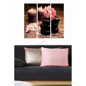 Populärt val Canvastavla Floral 3-pack Flerfärgad 20x50 cm - Inredning