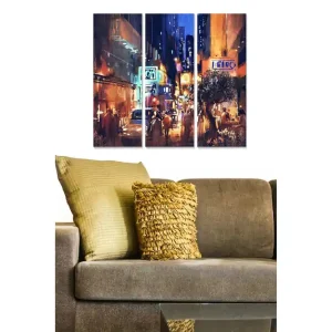 Canvastavla City 3-pack Flerfärgad 20x50 cm - Inredning Rea
