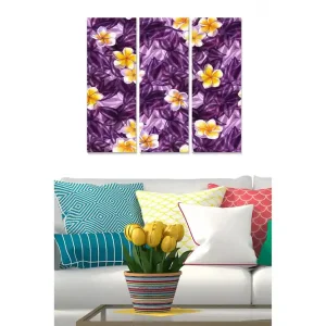 Canvastavla Floral 3-pack Flerfärgad 20x50 cm - Inredning Billigare
