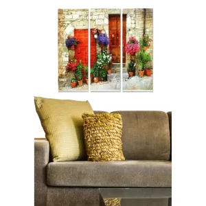 Canvastavla Floral 3-pack Flerfärgad 20x50 cm - Inredning Extra rabatt
