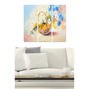 Canvastavla Floral 3-pack Flerfärgad 20x50 cm - Inredning Beställ nu