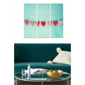 Rabatt Canvastavla Love 3-pack Flerfärgad 20x50 cm - Inredning