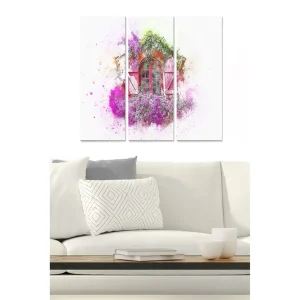 Canvastavla Floral 3-pack Flerfärgad 20x50 cm - Inredning Snabb frakt