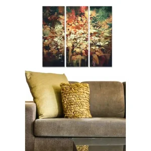 Billig Canvastavla Abstract 3-pack Flerfärgad 20x50 cm - Inredning