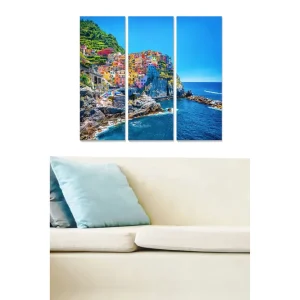 Kampanjpris Canvastavla Abstract 3-pack Flerfärgad 20x50 cm - Inredning