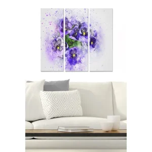 Billigare Canvastavla Abstract 3-pack Flerfärgad 20x50 cm - Inredning