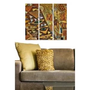 Canvastavla Geometric 3-pack Flerfärgad 20x50 cm - Inredning Nyhet
