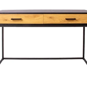 Nauerna Skrivbord 120 cm med Förvaring 2 Lådor Ekfärg/Svart - Möbler Snabb frakt