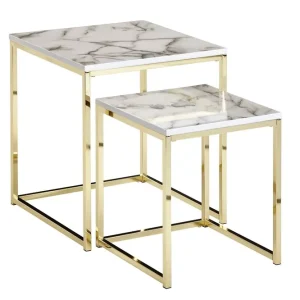 Billigare Wohnling Willowdale Satsbord 45 cm Vit/Grå/Guld - Möbler