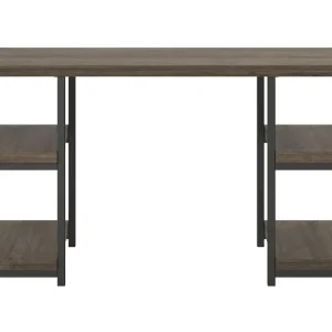 Dorel Home Ashlar Skrivbord 137 cm med Förvaring 4 Hyllor Brun/Svart Dorel Home - Möbler Erbjudande