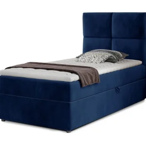 Arcore Förvaringssäng 90x200cm Rutad Blå - Möbler Premium