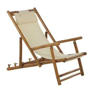 Solstol 2 st ljust trä/beige ATRANI Trä/natur - Utemöbler & utemiljö Nedsatt pris