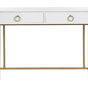 Konsolbord/skrivbord vit/guld WESTPORT Vit - Möbler Endast denna vecka