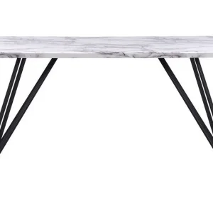 Begränsat erbjudande Matbord 150 x 80 cm marmor effekt/svart MOLDEN Vit - Möbler