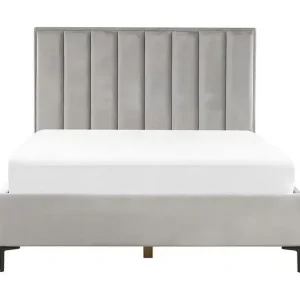 Sänkt pris Dubbelsäng med förvaring 140x200 cm grå SEZANNE Grå - Möbler