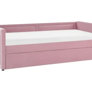 Dagbädd 90 x 200 cm sammet rosa MIMIZAN Rosa - Möbler Billigare