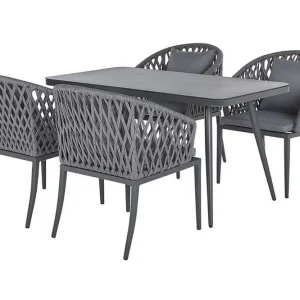 Trädgårdsmöbelset aluminium grå LIPARI Grå - Utemöbler & utemiljö Populärt val