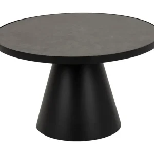 Soli Förlängingsbart Soffbord 66 cm Runt Glas/Svart/Matt Svart - Möbler Köp online