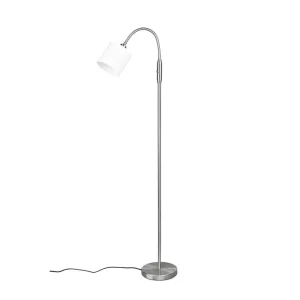 Köp online Trio Lighting Tommy Golvlampa 1L E14 borstad stål/ vit Borstad stål/Vit - Belysning