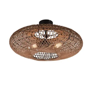 Endast denna vecka Trio Lighting Hedda Plafond 2L E27 mattsvart/ sisal Matt svart/Sisal - Belysning