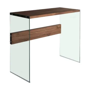 Snabb leverans Thorold Sidobord 91 cm Mörkbrun/Härdat Glas - Möbler