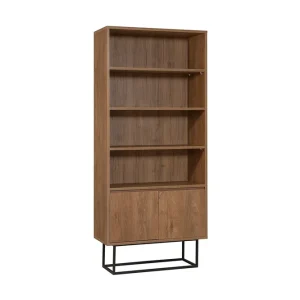 risnedsättning Vernavola Bokhylla 80x36 cm 3 Hyllor Mörkbrun/Svart - Förvaring