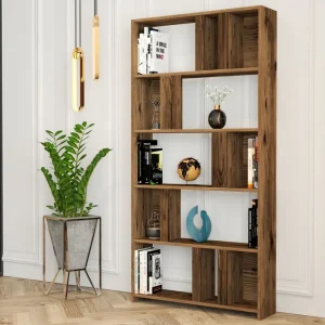 Timiza Bokhylla 90x20 cm 5 Hyllor Mörkbrun - Förvaring Billig