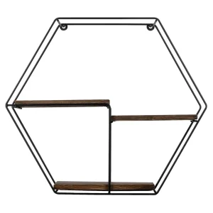 Serotinus Vägghylla 60x15 cm 3 Hyllor Svart/Mörkbrun - Förvaring Snabb frakt
