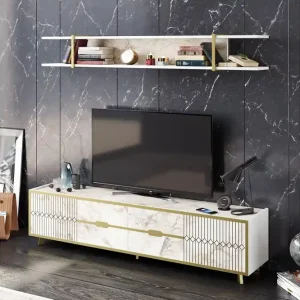 Snabb frakt Ocotla Tv-bänk 179,8 cm Vit - Möbler