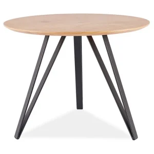 Outlet Thaleia Matbord 100 cm Runt Ek/Mattsvart - Möbler