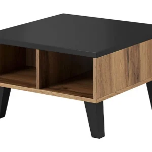 Kardos Soffbord 60 cm med Förvaring Hyllor Natur/Svart - Möbler Begränsat erbjudande