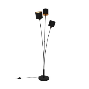 Fynd Trio Lighting Tommy Golvlampa 3L E14 mattsvart/ guld Matt svart/Guld - Belysning