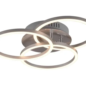 Trio Lighting Circle LED Plafond borstad stål Stål - Belysning Rabatt