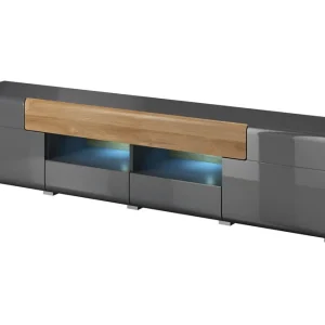 Nedsatt pris Toreno Tv-bänk 208 cm Antracit/Natur - Möbler