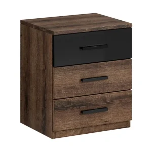 Bovera Sängbord 41x46 cm Teak/Svart - Möbler Fynd