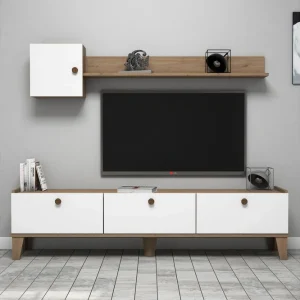 TV-MÖBELSET 35x178 cm Natur/Vit - Möbler Extra rabatt