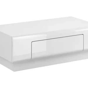 Toreno Soffbord 110 cm med Förvaring Hylla + Låda Vit - Möbler Fynd