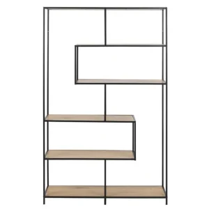 Seaford Hylla 114x35x185 cm Ek/Svart - Förvaring Kampanj
