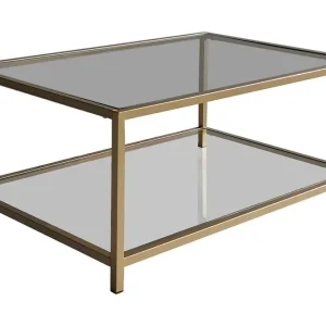 Populär Wickaren Soffbord 90 cm Guld/Glas - Möbler