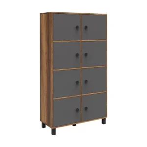Numandro Highboard 40x96 cm Teak/Antracit - Förvaring Snabb leverans