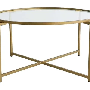 Rowman Soffbord 83 cm Runt Guld/Glas - Möbler Rea