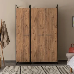 Batler Garderob 52x104 3 Dörrar Natur - Förvaring Kundfavorit